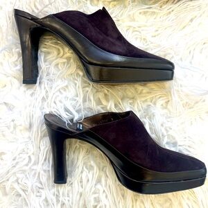 Stuart Weitzman OUTBACK cola suede EXCELLENT CONDITION mule pump